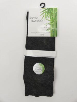 Bamboe sokken heren badstof grijs